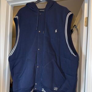 Navy Blue Hooded Vest by Polo Ralph Lauren